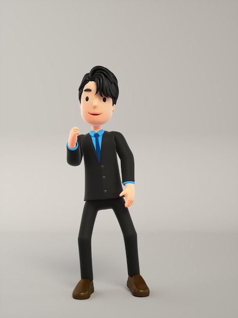 Una figura de juguete de un hombre con traje y corbata con camisa azul y corbata.