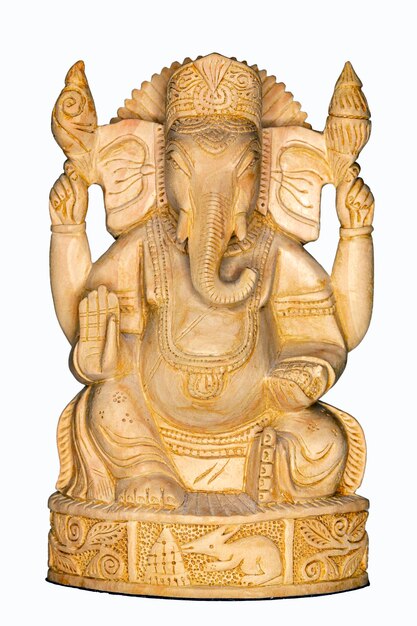 Figura de madera del dios elefante Ganesha Panteón hindú