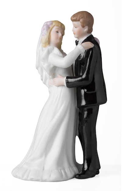 Figura de pastel de bodas en blanco