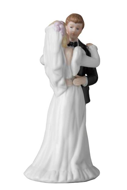 Figura de pastel de bodas en blanco