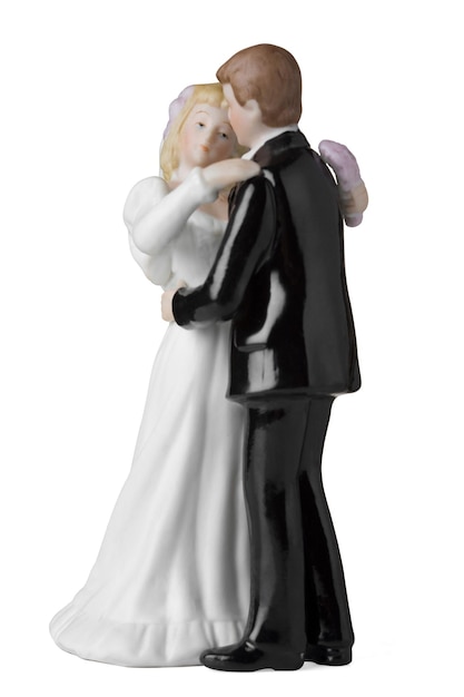 Figura de pastel de bodas en blanco