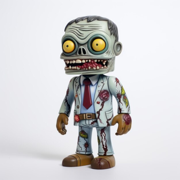 Foto figura de vinilo zombi con traje y corbata al estilo de ferris plock