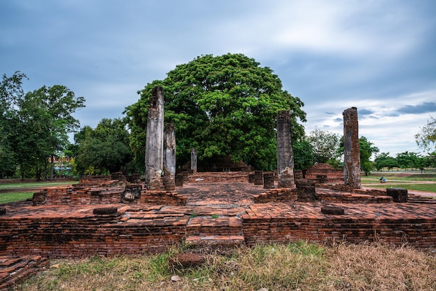 Figuras antigas de buda no templo SRI SUKHOT é um antigo templo budista no Palácio de Chan é um templo budista É uma grande atração turística em PhitsanulokTailândia