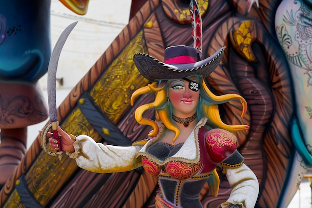 Figuras de Fallas em Valencia popular fest Espanha