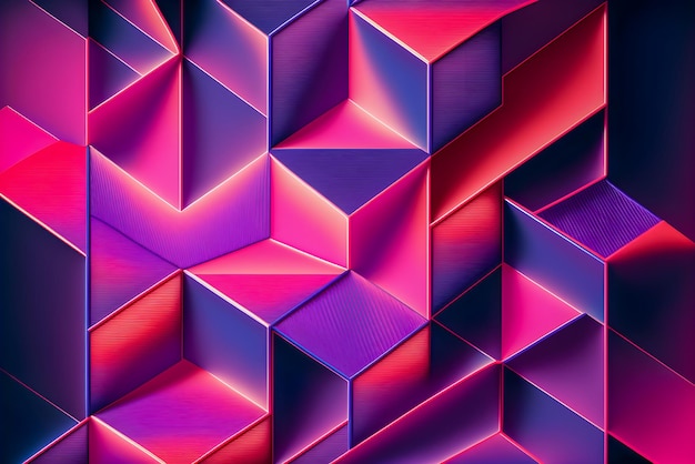 Figuras geométricas estilo holográfico tom rosa e ilustração roxa