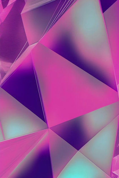 Figuras geométricas estilo holográfico tono rosa y púrpura ilustración