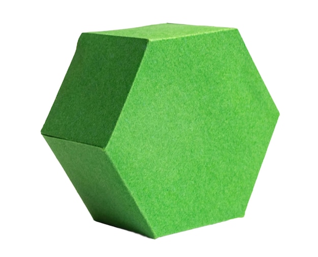 Figuras geométricas hexagonales en papel artesanal aisladas en un recorte de fondo blanco o transparente