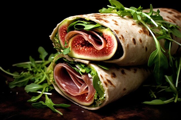 Figuren-Prosciutto und Arugula-Wrap