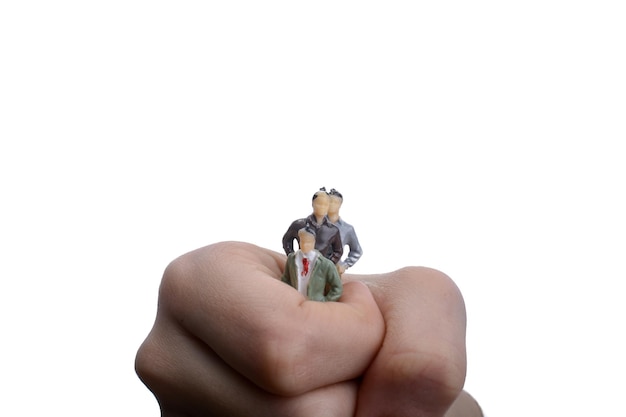 Figurenmodell Männer in der Hand