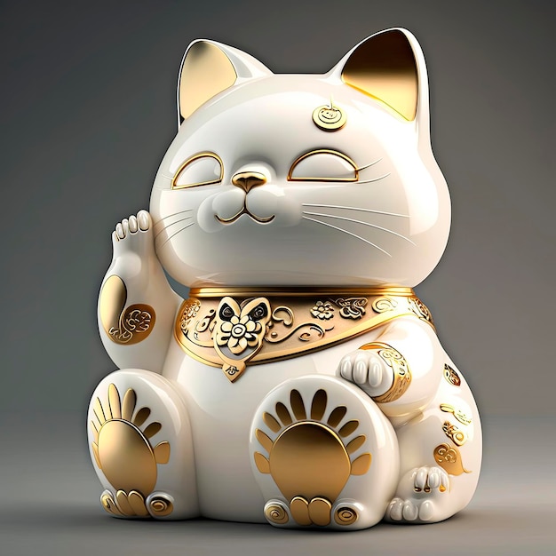 Foto figurina de gato maneki neku inteligência artificial gerativa