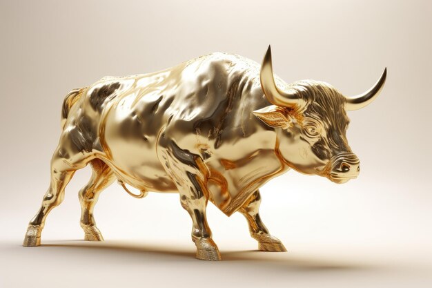 Figurita de toro de oro puro