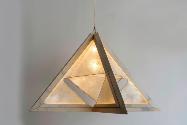 Fijación de luz triangular sobre un fondo transparente