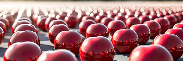 una fila de bolas rojas con las palabras bolas rojos en el medio