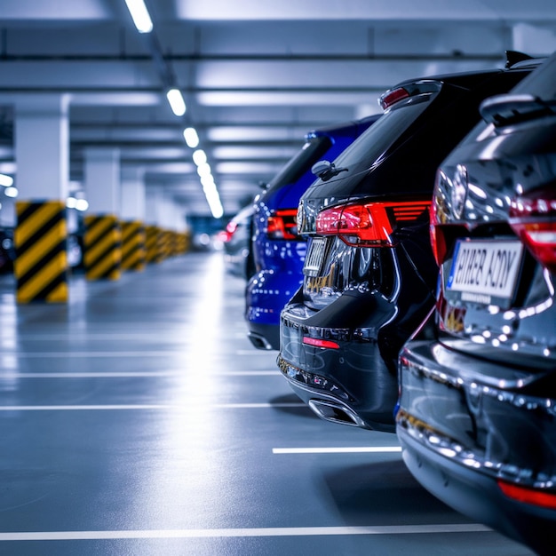 una fila de coches con el número de matrícula 2 en ellos