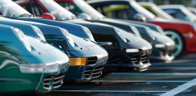 una fila de coches con el número de matrícula 3