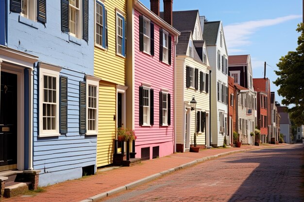 fila de casas históricas com fachadas coloridas