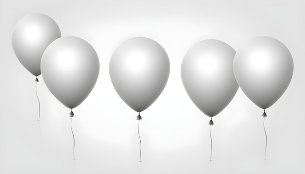 una fila de globos con uno que tiene uno blanco que dice "todos" en la parte inferior