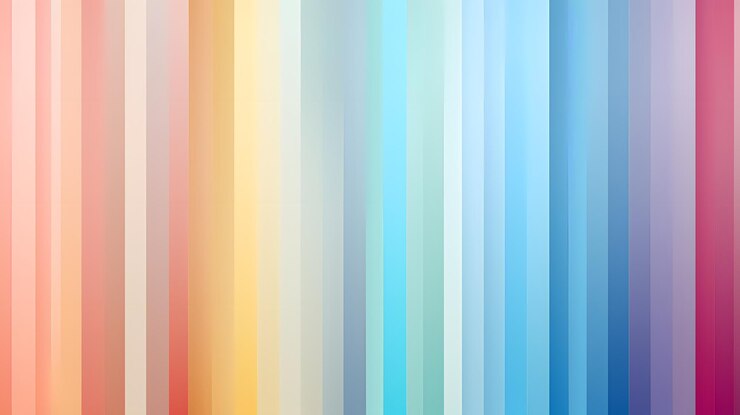 una fila de líneas de colores arco iris con diferentes colores