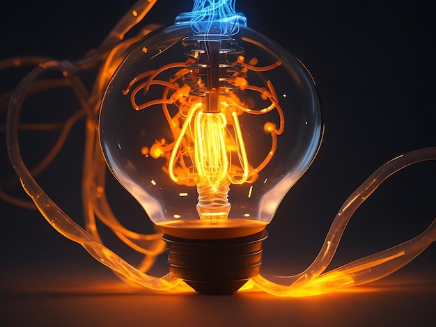 Un filamento luminoso fotográfico gratuito genera ideas para soluciones innovadoras generadas por la IA