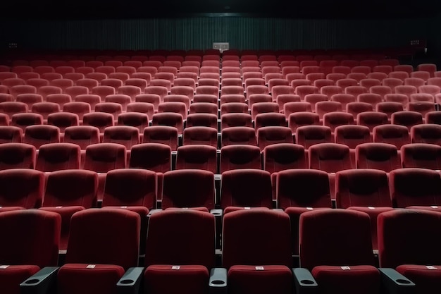 Filas de assentos vazios num cinema ou teatro