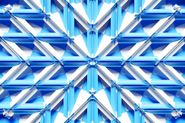 Filas de ilustración 3d de línea azul Patrón de tejido de fondo geométrico