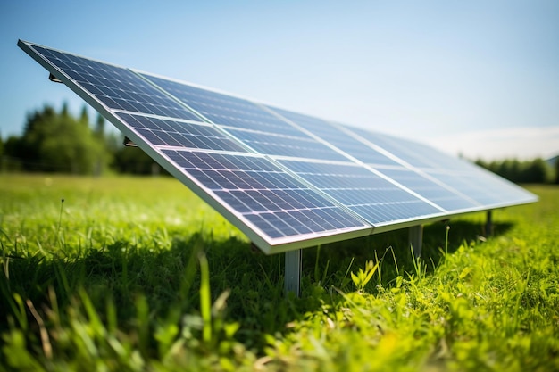 Filas de paneles solares en una planta de energía solar que aprovechan la energía del sol