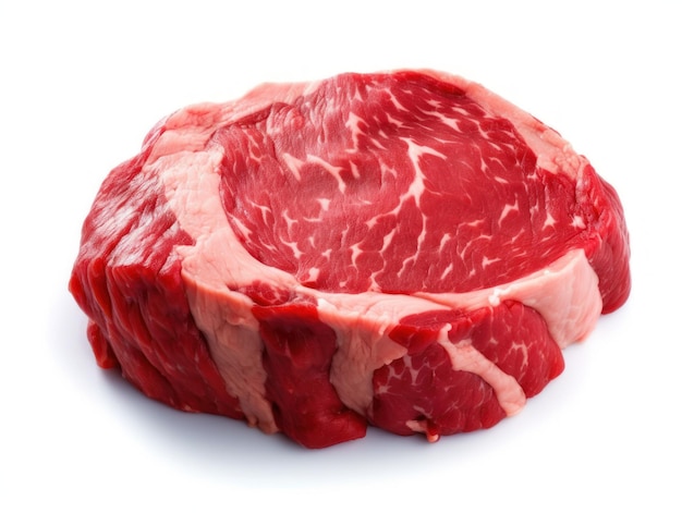 Filé de carne crua na foto de fundo branco Generative AI