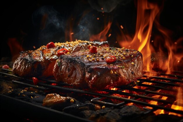 Un filete de barbacoa a la parrilla