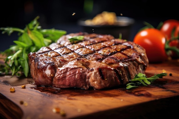 Filete de carne de res a la parrilla sabrosa comida de barbacoa