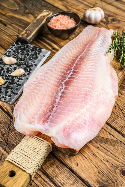 Foto filete crudo de bagre de pescado blanco