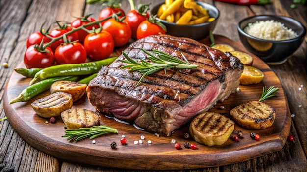 un filete con pimienta en la parte superior