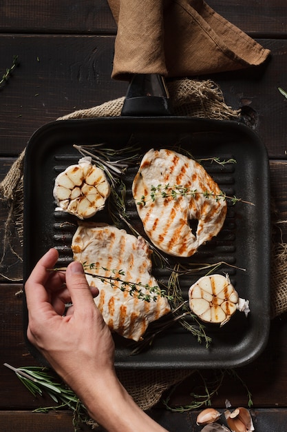 Filete de pollo asado fresco