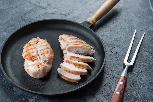 Filete de pollo a la plancha en sartén