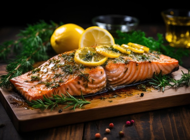 Filete de salmón a la parrilla con limón