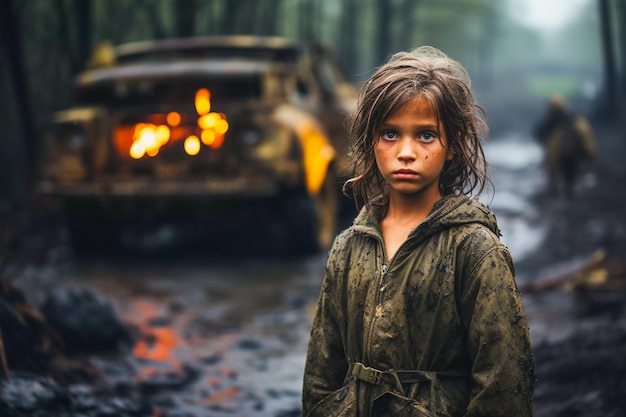 Filhos da resiliência Retratos de vidas jovens IA generativa do pós-guerra