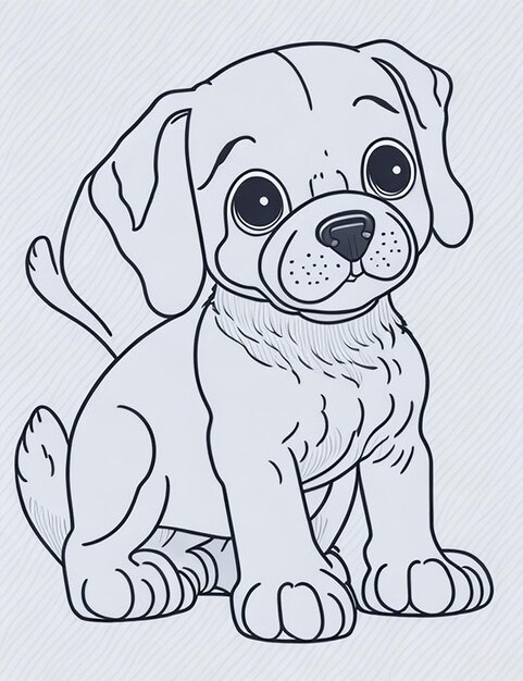 Filhote de cachorro bonito dos desenhos animados e ilustração de cachorro