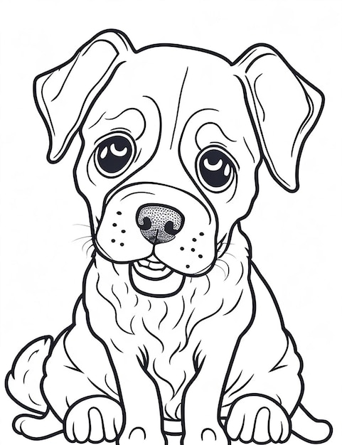 Filhote de cachorro bonito dos desenhos animados e ilustração de cachorro