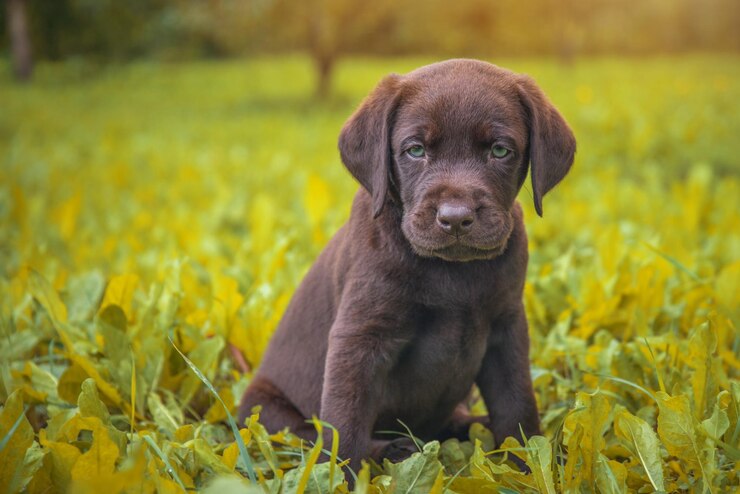 Foto filhote de labrador na rua