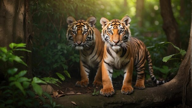 Foto filhote de tigre na selva foto