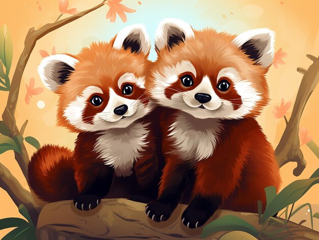 Foto filhotes de panda vermelho fofos grátis animais panda vetor animal raster generativo ai
