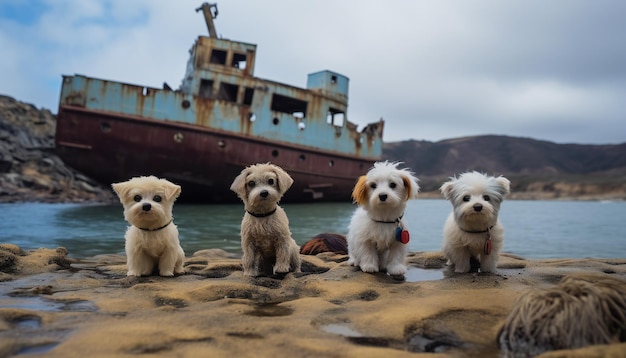 Filhotes de poças de brinquedo no naufrágio de Point Reyes