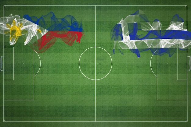 Filipinas vs Grécia Jogo de futebol cores nacionais bandeiras nacionais campo de futebol jogo de futebol Conceito de competição Copiar espaço