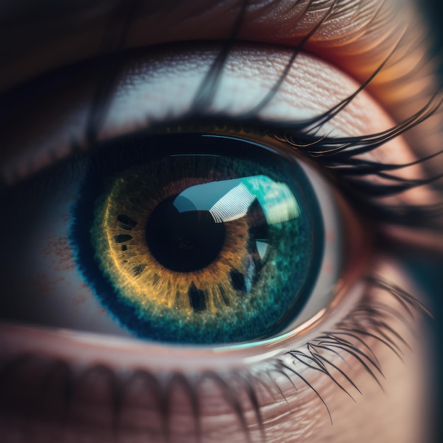 Filmische Nahaufnahme eines schönen Auges mit Tiefenschärfe