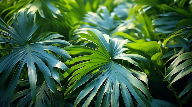 Foto filmtextur-klon tropischer blätter blau und weiß