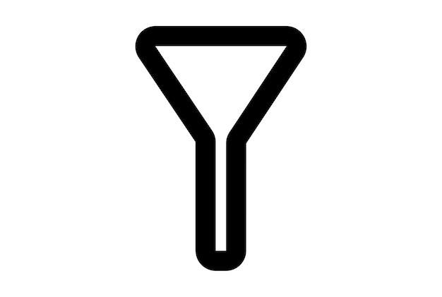 Filter-Trichter-Liniensymbol, flaches UI-Symbol, schwarze minimalistische Zeichen-App-Kunst