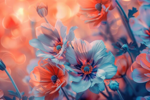 El filtro de color crea impresionantes imágenes florales