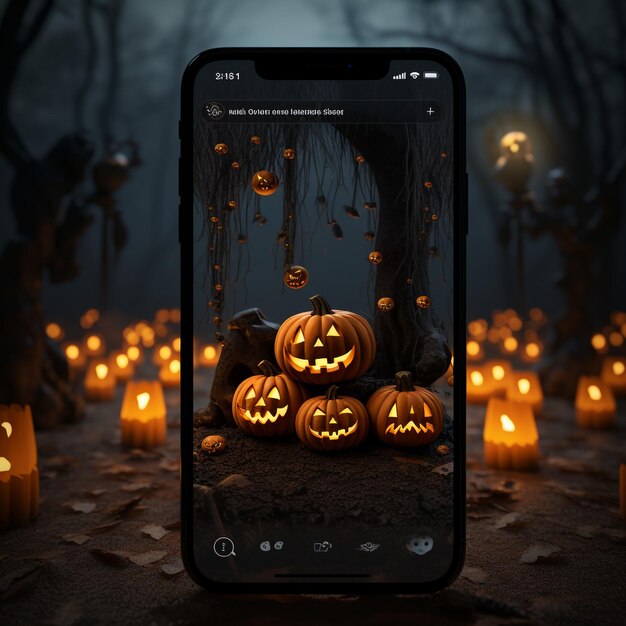 Foto filtro de halloween para una aplicación de red social instagram