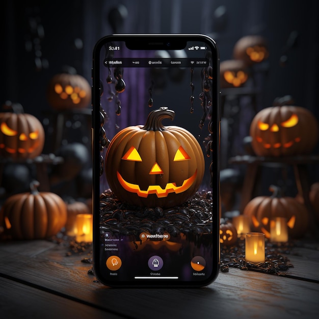 Filtro de Halloween para una aplicación de red social instagram