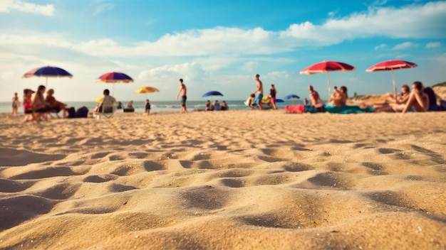 La fina arena de la playa bajo el sol de verano