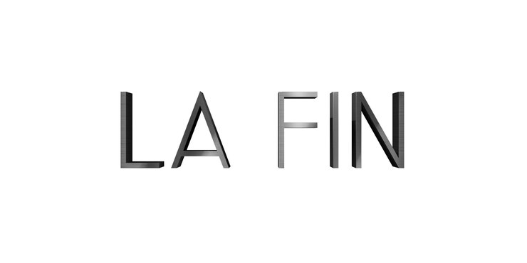 Foto el final de la palabra en francés aislado en fondo blanco ilustración 3d